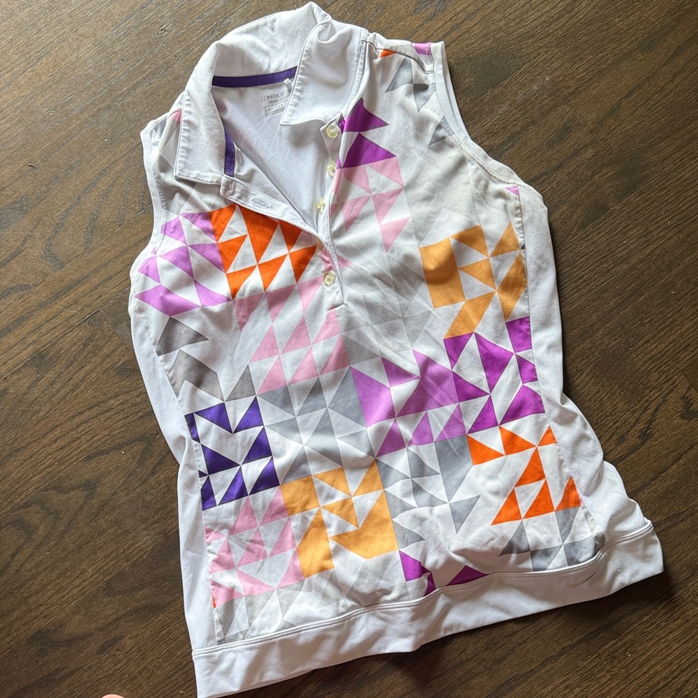 Nike Golf Geometric Sleeveless Polo Shirt